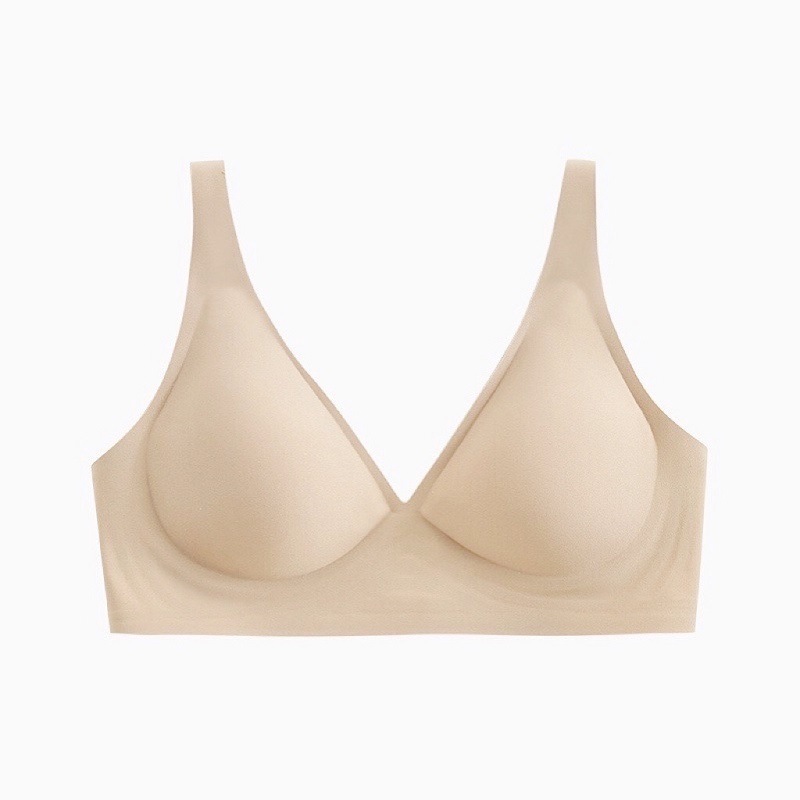 Light skin tone Women's Seamless Wireless Comfort Bra - Flexible Gel Support Deep V T-Shirt Bra(Size: 2XL)