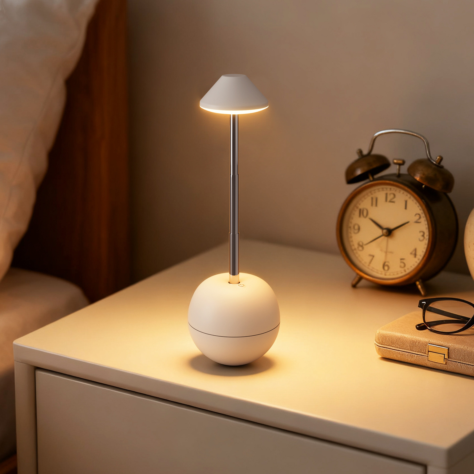 Green Creative Tumbler LED Night Light - Rechargeable RGB Desk Lamp with Remote Control - Height Adjustable