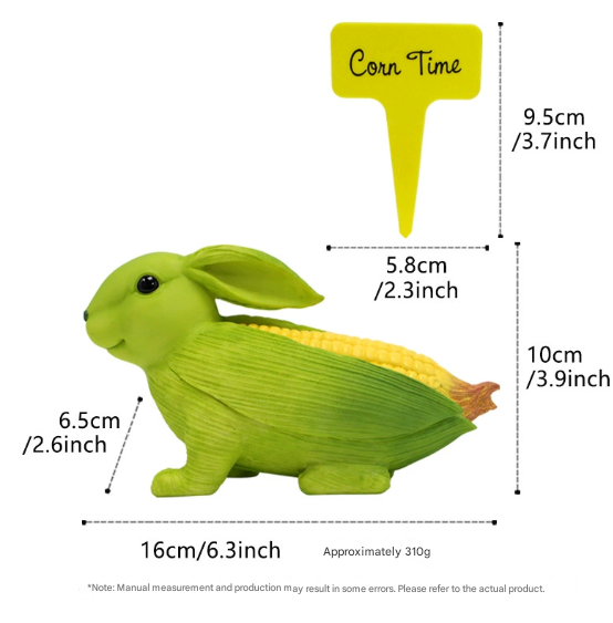 Outdoor Garden Decoration Ornament - Courtyard Balcony Resin Corn Rabbit Figurine