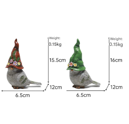 Garden & Home Decor Bird Figurines - Balcony Resin Craft Ornaments