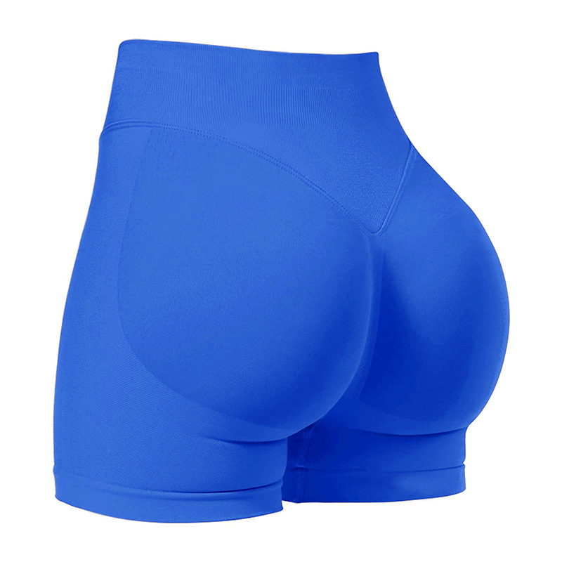 M Electric Blue High-Elastic Hip Yoga Shorts - Seamless Mid-Intensity Pilates Workout Shorts M Electric Blue High-Elastic Hip Yoga Shorts - Seamless Mid-Intensity Pilates Workout Shorts