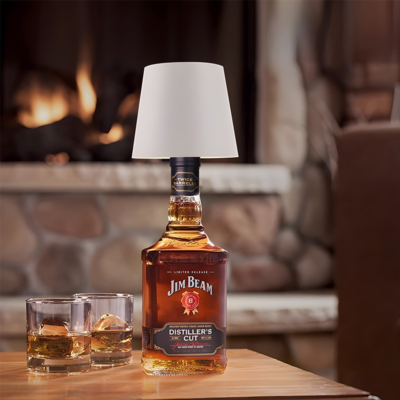 Blue Cordless Tri-Color Wine Bottle LED Lamp