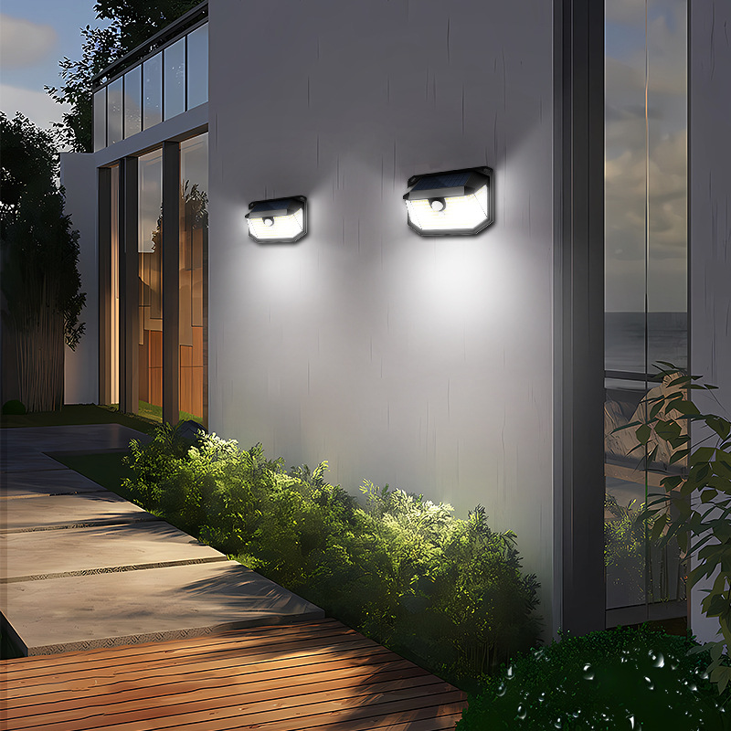 2-Pack Solar Motion Sensor Wall Light(178-Bead LED) - 3 Lighting Modes