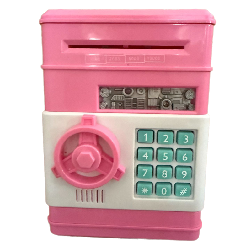 2-Piece Pink Smart ATM Piggy Banks - Kids Electronic Money Safe with Password Lock & Auto-Roll in/out Feature 2-Piece Pink Smart ATM Piggy Banks - Kids Electronic Money Safe with Password Lock & Auto-Roll in/out Feature