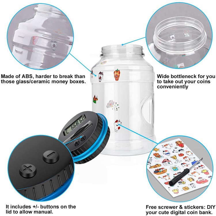 Digital Counting Money Box with Lock - AUD Australian Coin Compatible Piggy Bank for Kids & Adults (7.95x4.45in)