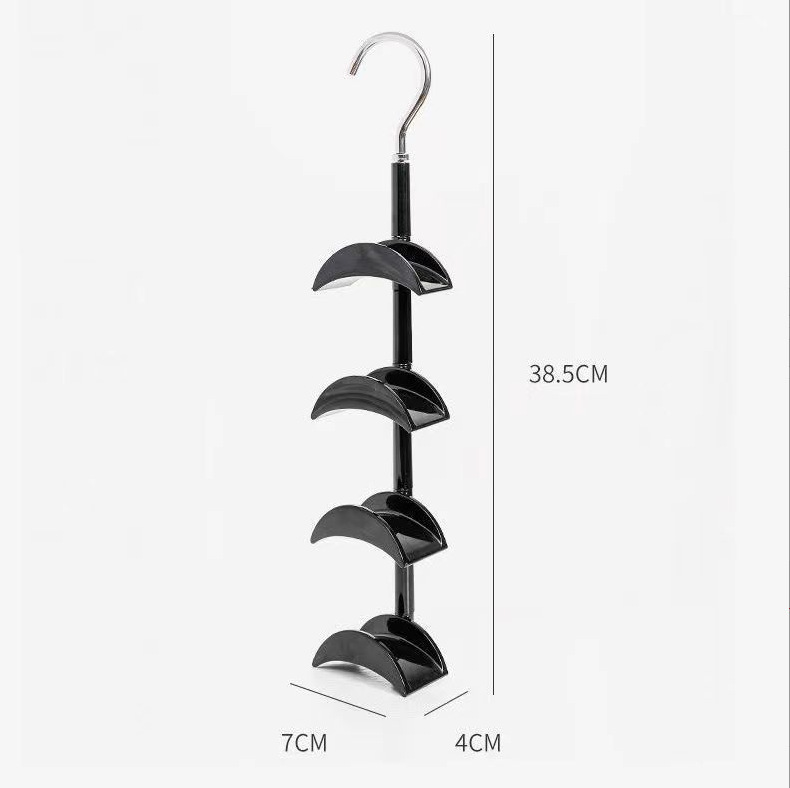 2-Pack White 360 Degree Rotating 4-Tier Closet Organiser Hook - Multi-Functional Bag Hanger