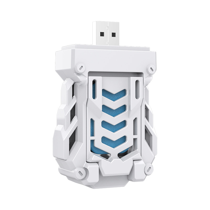 White Portable USB Mosquito Repellent Heater - Electric Mosquito Killer with Blue Light Lure - Smart Thermostatic for Indoor & Outdoor Use - Non-Toxic & Silent