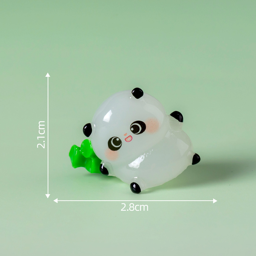 5-PCS Transparent lying bamboo Cute Glow in the Dark Panda Figurines Resin Miniature Ornaments for DIY Fairy Gardens and Micro Landscapes 5-PCS Transparent lying bamboo Cute Glow in the Dark Panda Figurines Resin Miniature Ornaments for DIY Fairy Gardens and Micro Landscapes