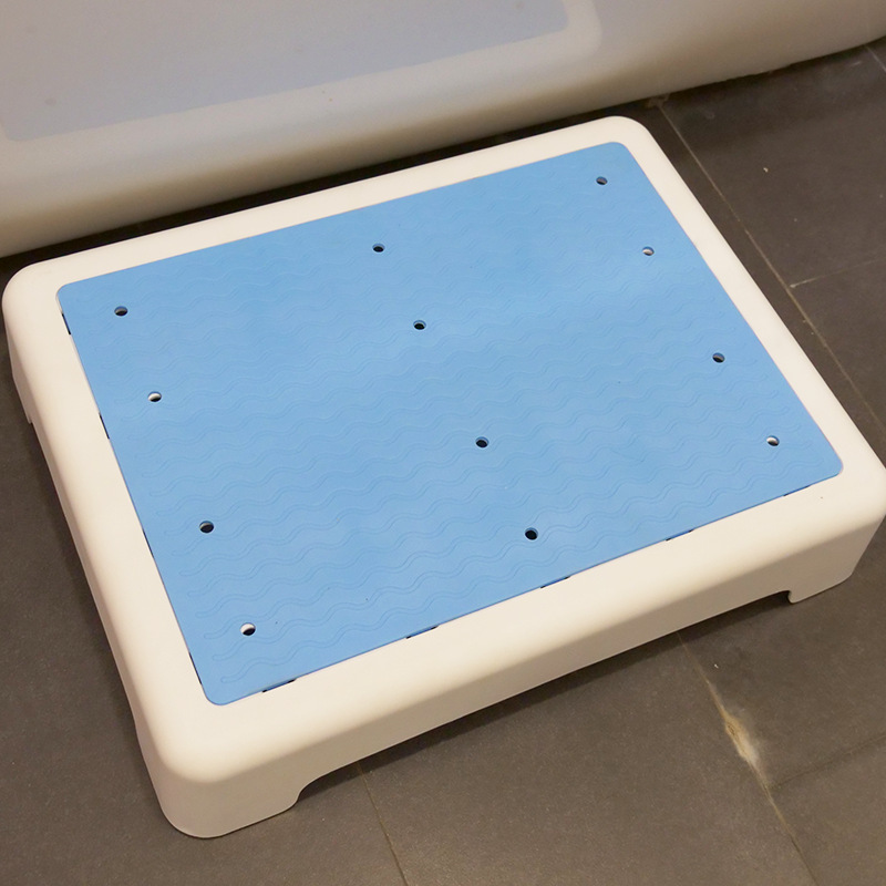 Portable Outdoor Half Step Stool Non-Slip Mobility Aid Compact Platform 43x33cm for Bath Home & Car Use White Base with Blue Top Mat Portable Outdoor Half Step Stool Non-Slip Mobility Aid Compact Platform 43x33cm for Bath Home & Car Use White Base with Blue Top Mat