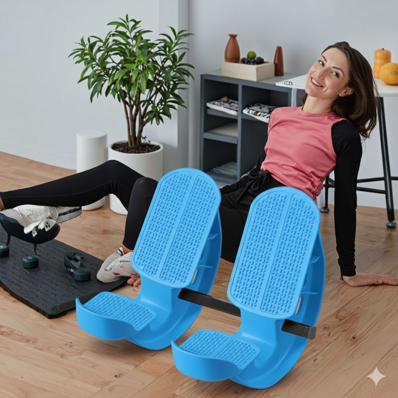 2 PCS Dual Foot Rocker with Connecting Bar - Calf & Ankle Stretcher System for Plantar Fasciitis Relief - Linked Incline Board with Stabiliser Axis - Heavy Duty Blue 2 PCS Dual Foot Rocker with Connecting Bar - Calf & Ankle Stretcher System for Plantar Fasciitis Relief - Linked Incline Board with Stabiliser Axis - Heavy Duty Blue