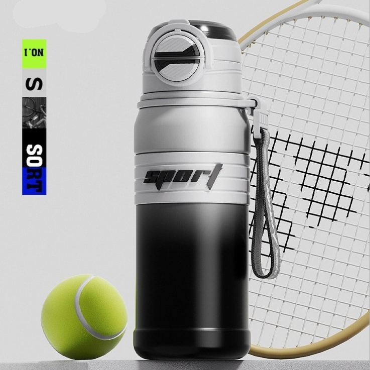 White 680ml Large Capacity Sports Insulated Tumbler - 316 Stainless Steel Straw Water...