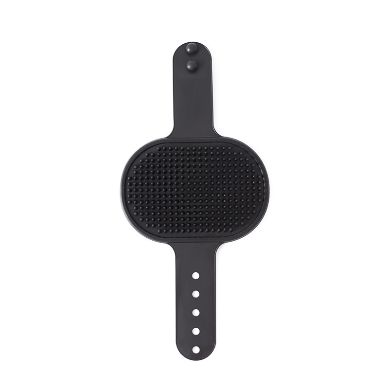 3-Pack Black Multi-Functional Adjustable Silicone TPR Pet Grooming Massage Brush - for De-Shedding, and Furniture Scratching