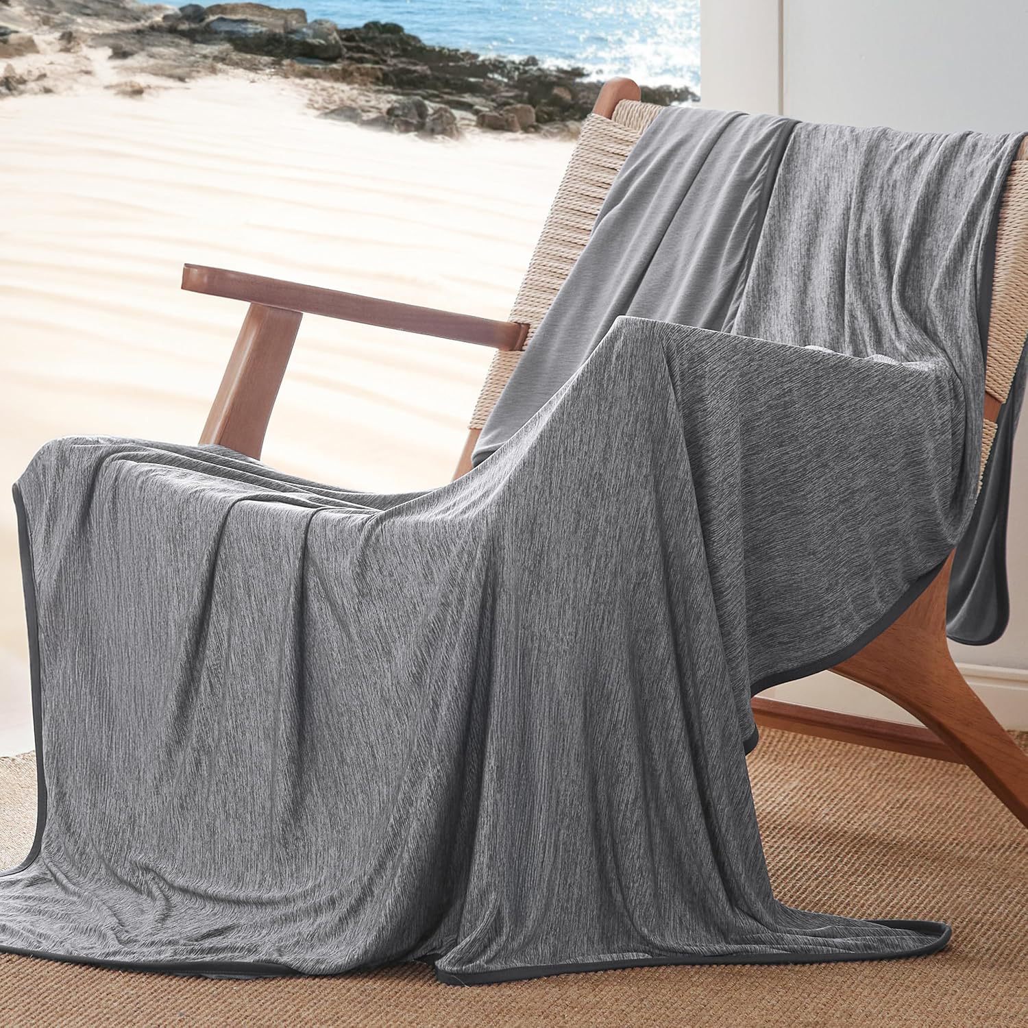 Pink Queen Size 200x150CM Cooling Blanket for Hot Sleepers - Lightweight Breathable All-Season Throw