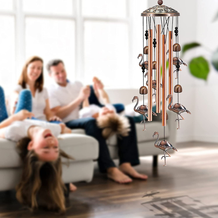 90cm Large Creative Dragonflies Vintage Metal Tube Wind Chimes - Handcrafted Musical Hanging Decor for Garden and Home with Hanging Hook