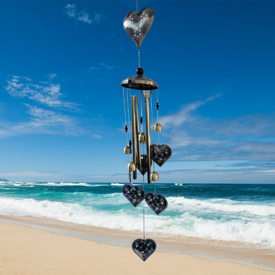 90cm Large Bronze Hearts Vintage Metal Tube Wind Chimes - Handcrafted Musical Hanging Decor for Garden and Home with Hanging Hook 90cm Large Bronze Hearts Vintage Metal Tube Wind Chimes - Handcrafted Musical Hanging Decor for Garden and Home with Hanging Hook