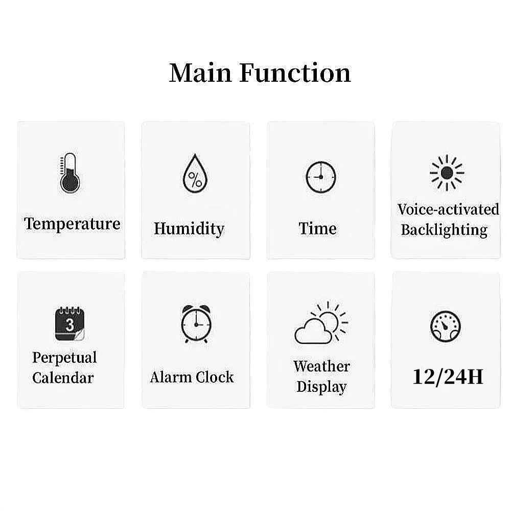 Digital Weather Forecast Clock With Alarm Clock - Color LCD Display with Date