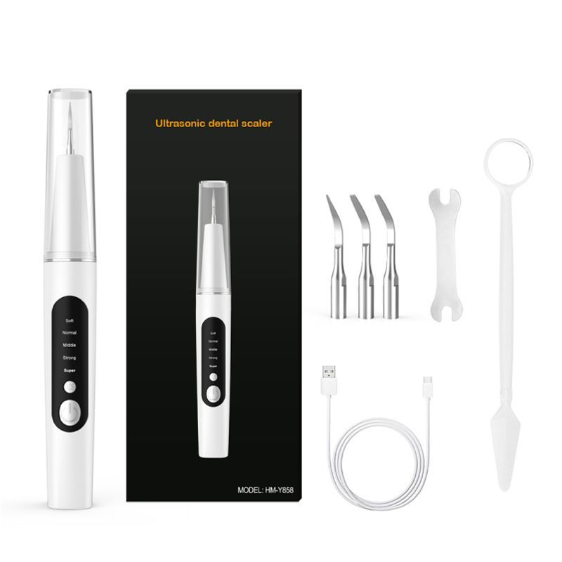 Professional Waterproof Ultrasonic Pet Tooth Cleaner - Dog Cat Painless Calculus and Stain Remover Kit with 4 Cleaning Heads, LED, UV Disinfection, Oral Mirror & Dental Floss