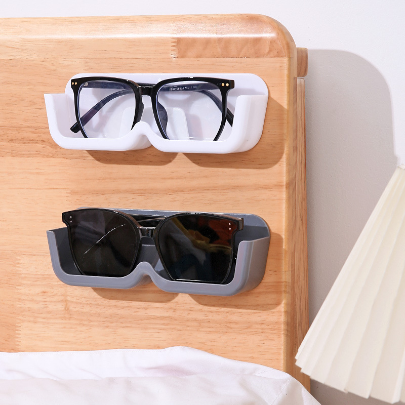 3-Pack Wall-Mounted Glasses Organizer - PET Bedside Bathroom Eyewear Storage Shelf