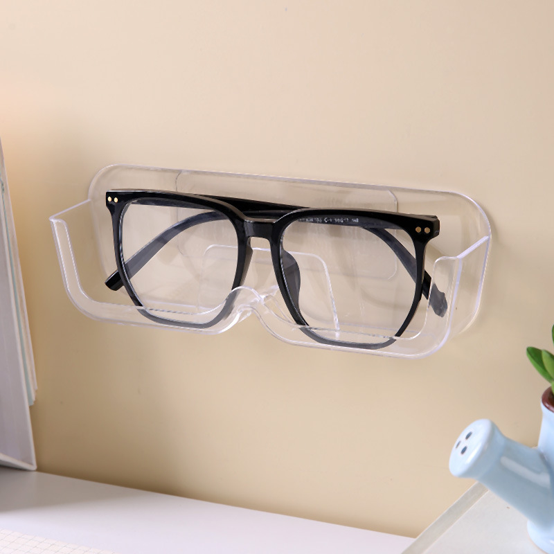 3-Pack Wall-Mounted Glasses Organizer - PET Bedside Bathroom Eyewear Storage Shelf 3-Pack Wall-Mounted Glasses Organizer - PET Bedside Bathroom Eyewear Storage Shelf