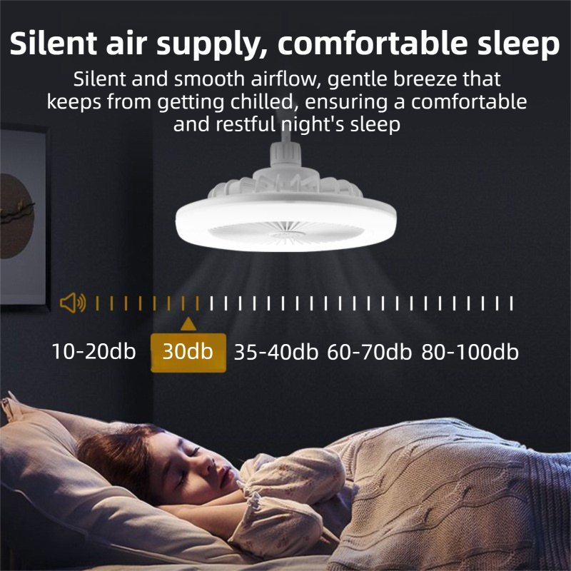 Yellow Quiet Remote LED Ceiling Fan Light with Aromatherapy Slot and Removable E27 Base Socket - Timer & Dimmable & 3-Speed & 3-Color Temperature Adjustable