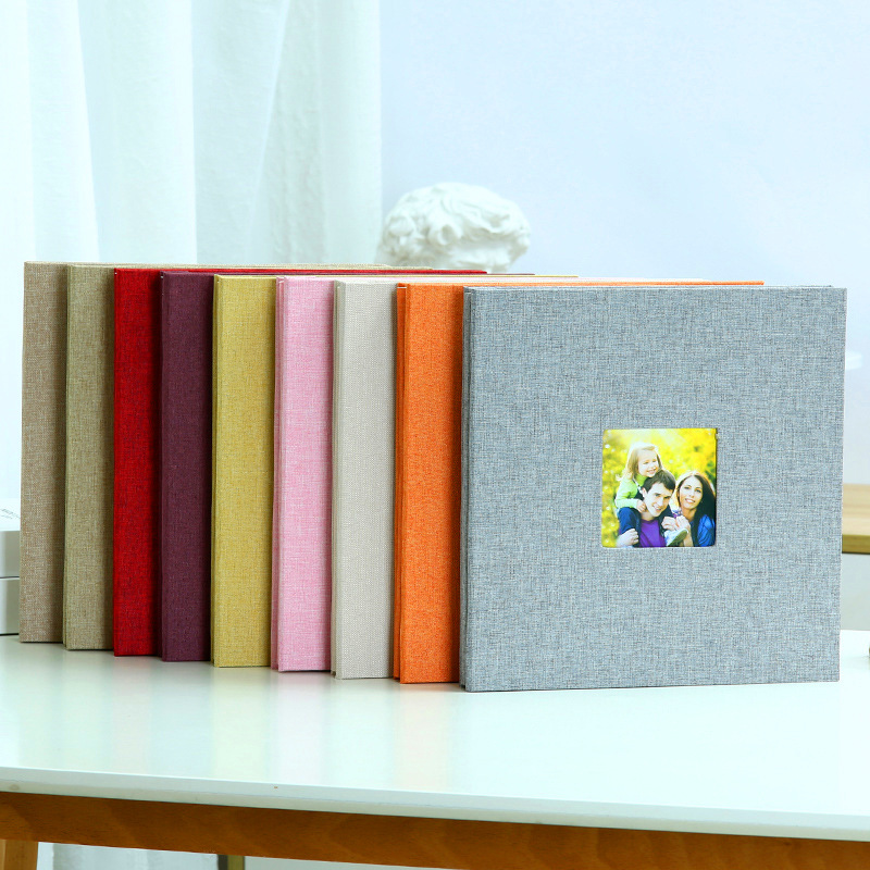 White Linen Self-Adhesive Photo Album DIY Scrapbook with Cover Window 11x10.6 Inch for Family Wedding Travel Memories Preservation Australian Home