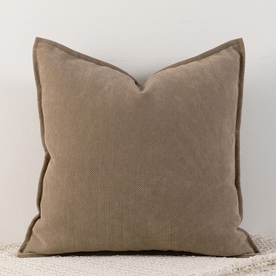 Coffee brown Nordic Herringbone Chenille Pillowcases 2 Pack 45x45cm for Sofa and Bed Soft Decorative Cushion Covers No Inserts Included Local Standard Fit Home Styling