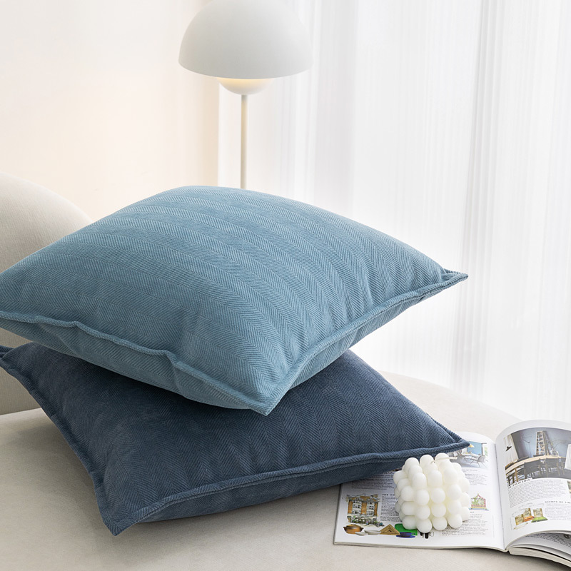 London fog Nordic Herringbone Chenille Pillowcases 2 Pack 45x45cm for Sofa and Bed Soft Decorative Cushion Covers No Inserts Included Local Standard Fit Home Styling