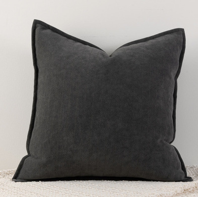 Dark grey Nordic Herringbone Chenille Pillowcases 2 Pack 45x45cm for Sofa and Bed Soft Decorative Cushion Covers No Inserts Included Local Standard Fit Home Styling Dark grey Nordic Herringbone Chenille Pillowcases 2 Pack 45x45cm for Sofa and Bed Soft Decorative Cushion Covers No Inserts Included Local Standard Fit Home Styling