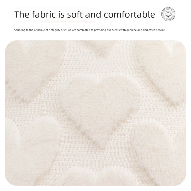 2-PCS White Romantic Heart-Shaped Tufted Pillow Covers Soft Plush 45x45cm Decorative Cushion Cases for Valentine%27s Day Living Room Sofa Local Standard Fit