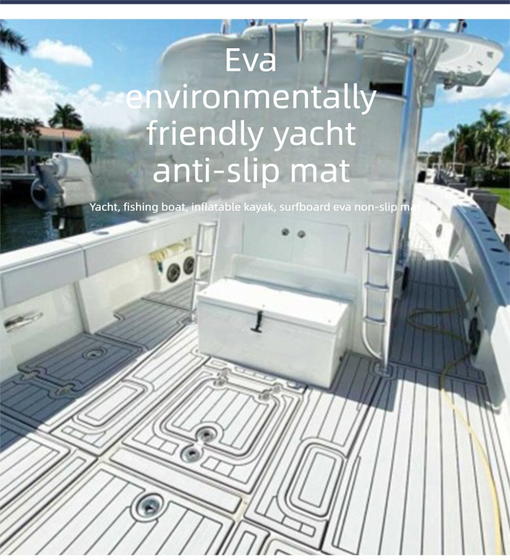 EVA Faux Teak Boat Flooring Sheet Marine Decking Mat Self Adhesive Non Slip Foam for Yacht Caravan & RV (Dark Brown & Black