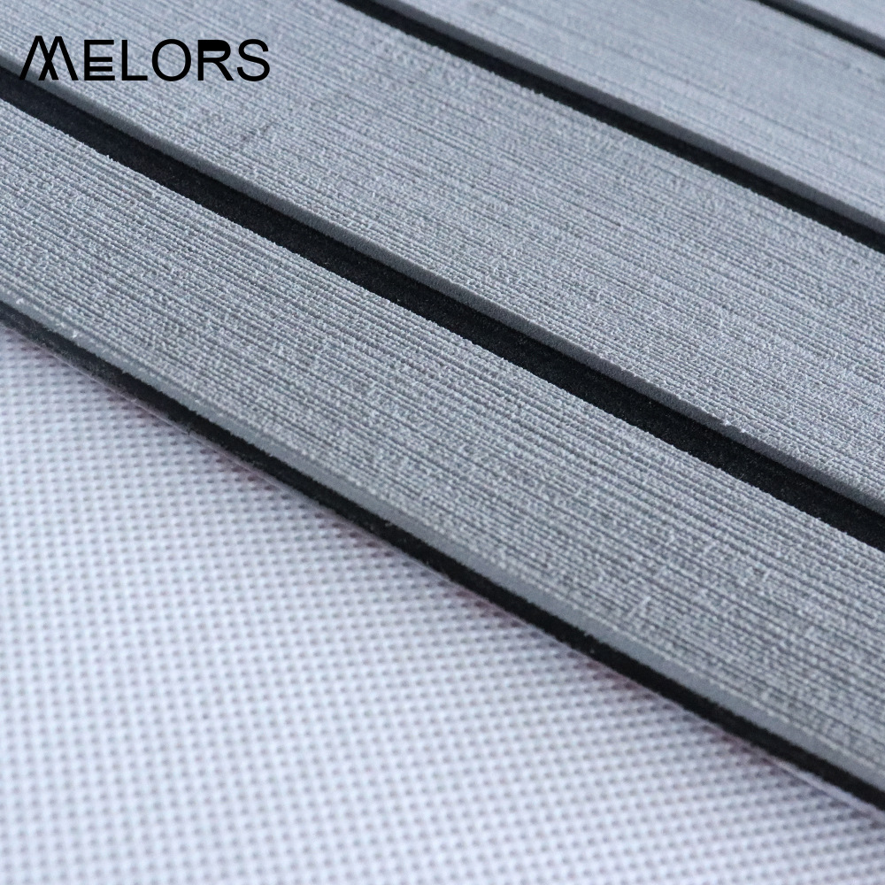 EVA Faux Teak Boat Flooring Sheet Marine Decking Mat Self Adhesive Non Slip Foam for Yacht Caravan & RV (Dark Grey & Black