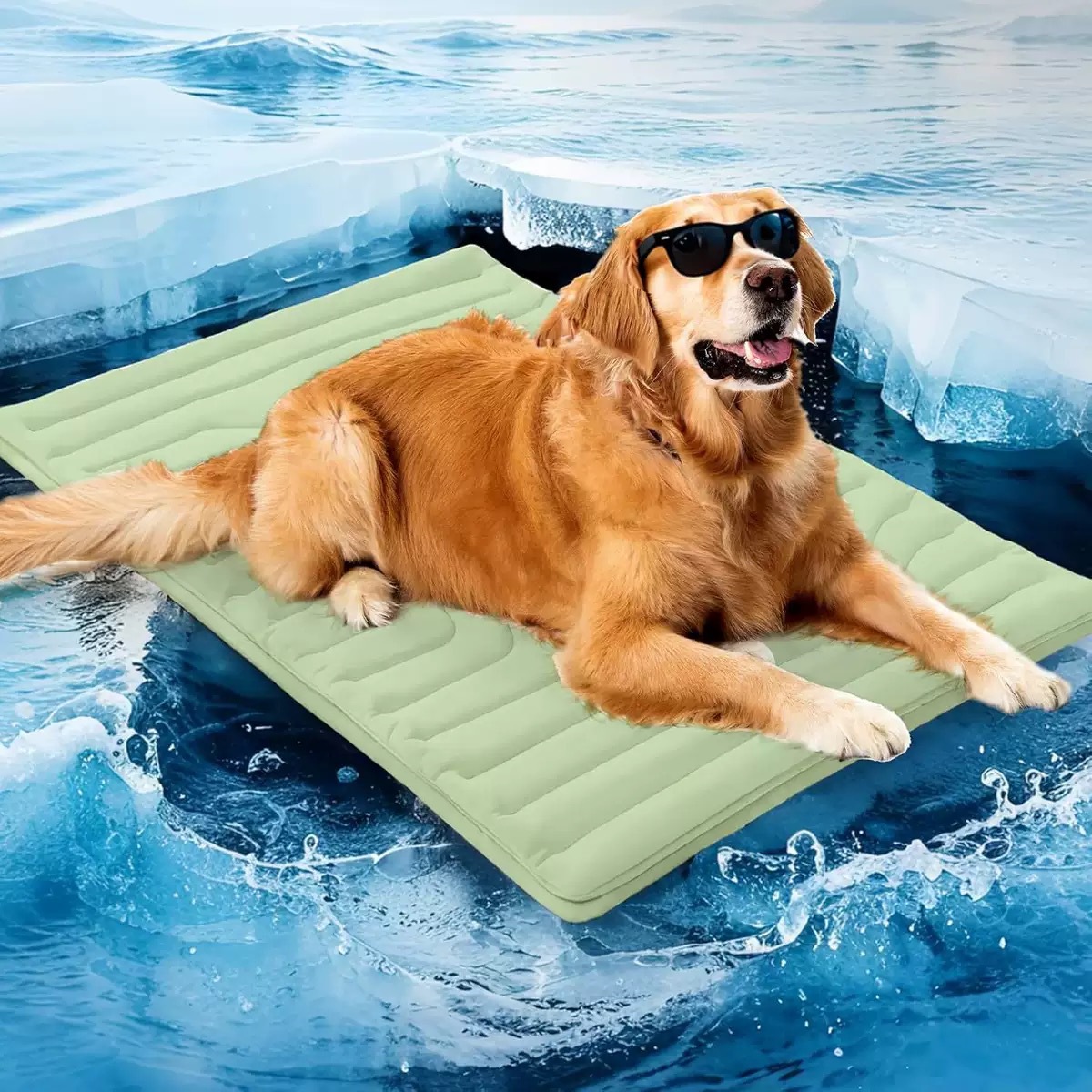 Pet Cooling Mat Self Cooling Pad for Dogs Cats Dual Sided Summer Sleeping Bed Light Green Extra large (150x101cm)