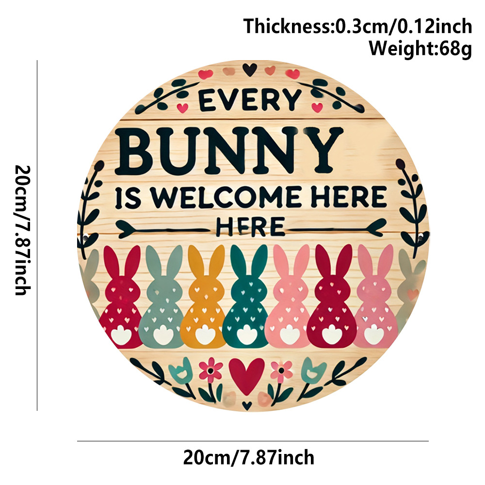 Easter Wooden Door Sign & Hanging Ornament 3-Piece Set – Colorful Bunny Slogans