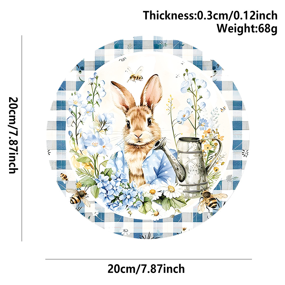 Easter Wooden Door Sign & Hanging Ornament 3-Piece Set – Colorful Bunny Slogans