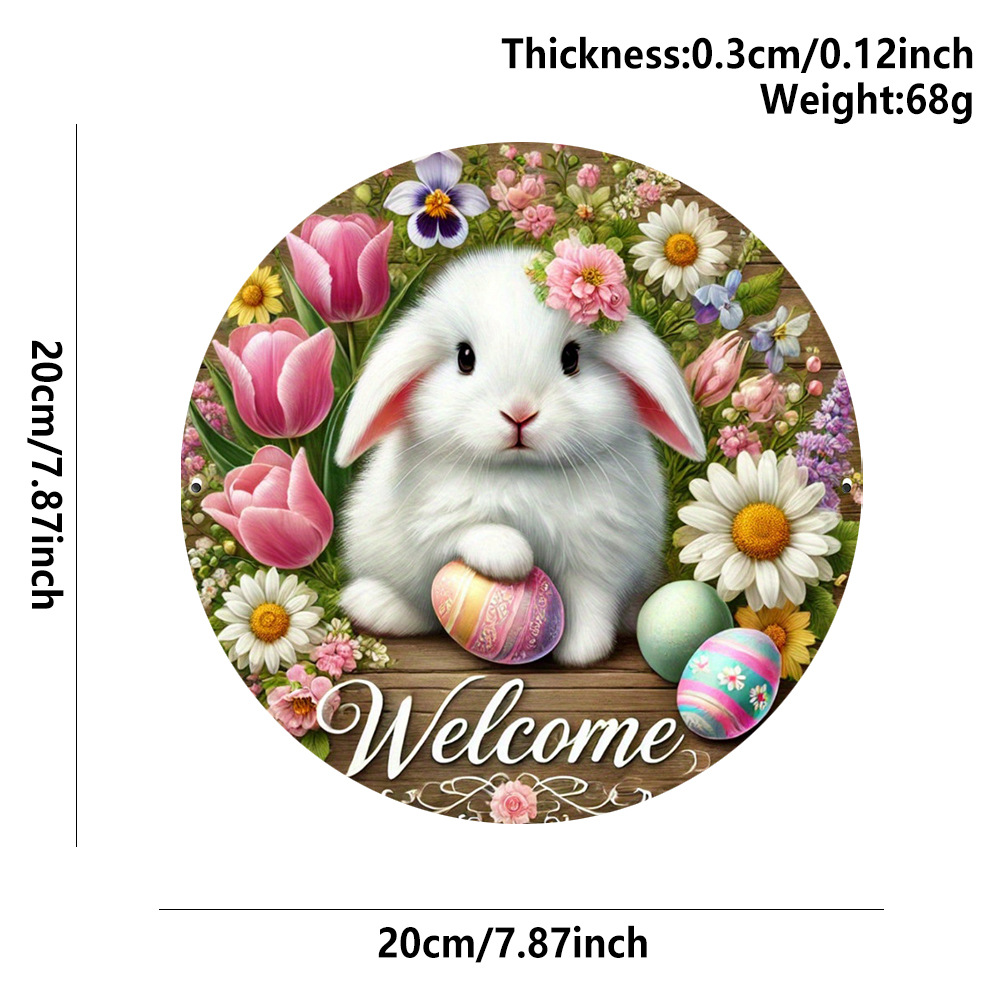 Easter Wooden Door Sign & Hanging Ornament 3-Piece Set – Happy Easter Flowers