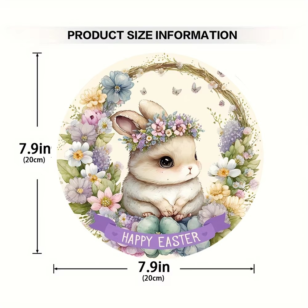 Easter Wooden Door Sign & Hanging Ornament 3-Piece Set – Bowknot Teacup Bunny
