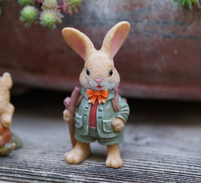 Garden Style "Explorer Bunny" Succulent Planter Decoration – Cute Rabbit Animal Figurine Resin Craft for Balcony and Pot Plant Garden Style "Explorer Bunny" Succulent Planter Decoration – Cute Rabbit Animal Figurine Resin Craft for Balcony and Pot Plant