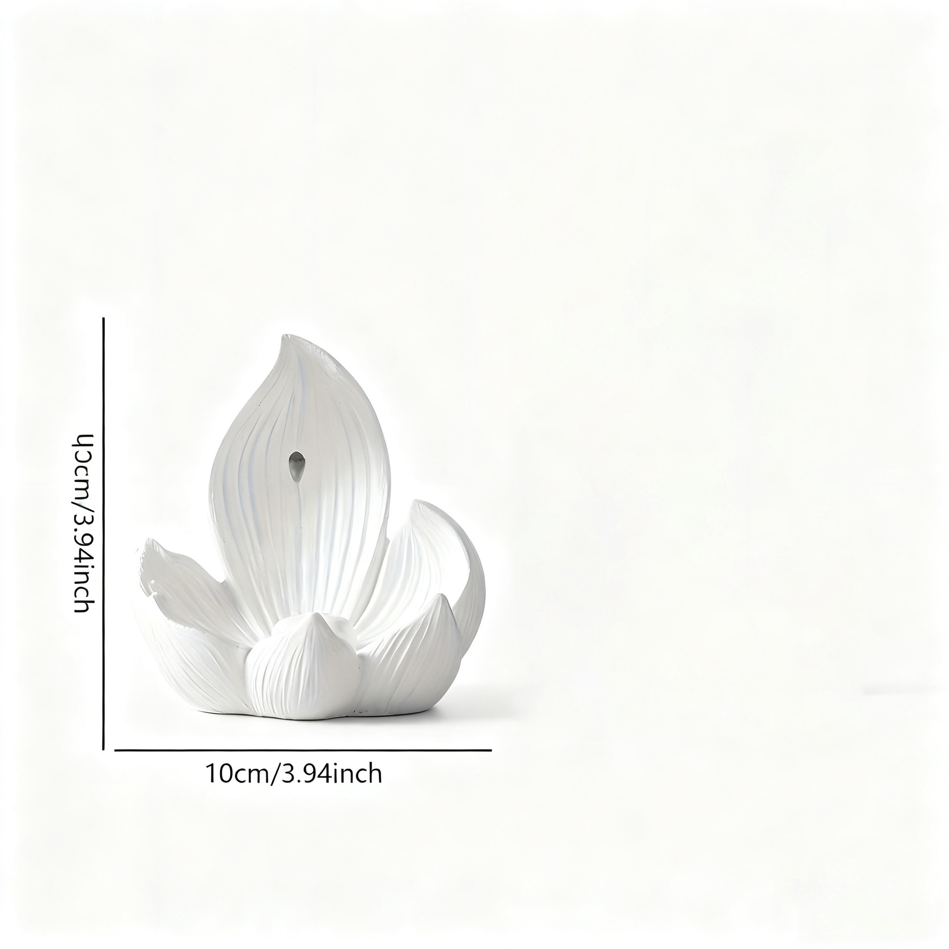 White Zen Lotus Waterfall Backflow Aroma Diffuser - Premium Elegant Resin Craft for Meditation & Yoga