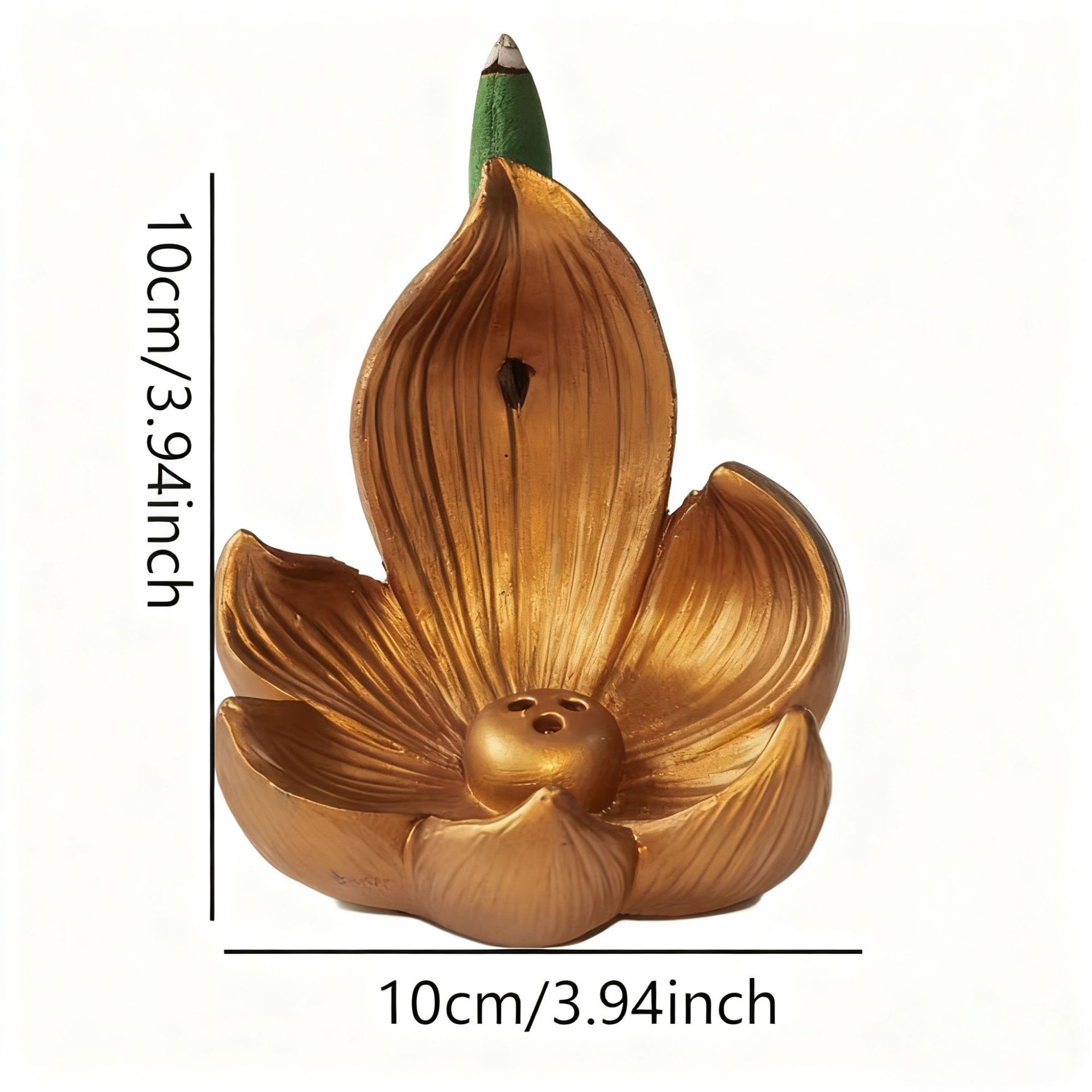 Gold Zen Lotus Waterfall Backflow Aroma Diffuser - Premium Elegant Resin Craft for Meditation & Yoga