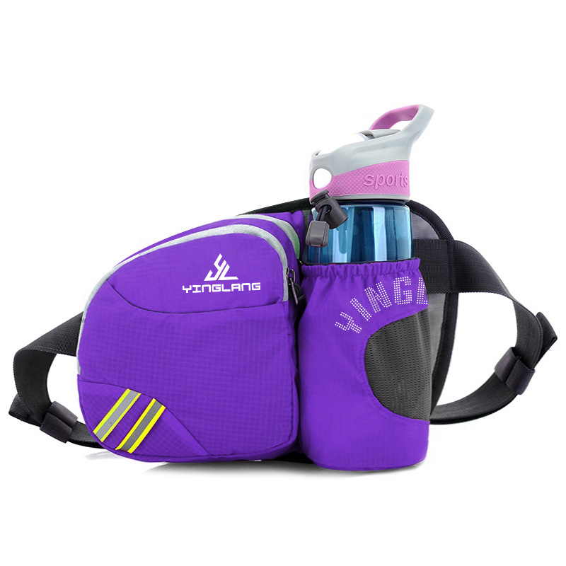 Purple Lightweight Running Waist Pack with Stable Bottle Holder - Multi-Functional Nylon Sports Fanny Pack for Marathon Purple Lightweight Running Waist Pack with Stable Bottle Holder - Multi-Functional Nylon Sports Fanny Pack for Marathon