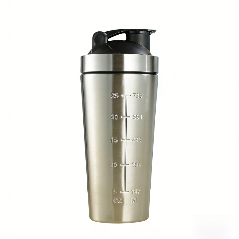 Sliver 750ML Premium Stainless Steel Protein Shaker Bottle - BPA-Free Metal Mixer Cup with Scale for Gym Sliver 750ML Premium Stainless Steel Protein Shaker Bottle - BPA-Free Metal Mixer Cup with Scale for Gym