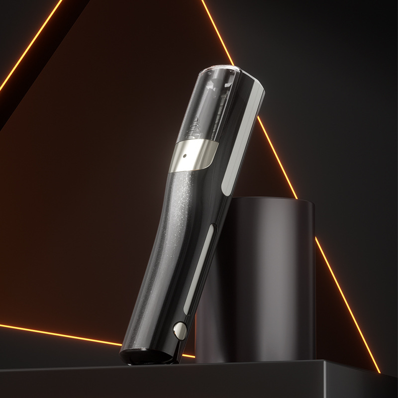 Black Cordless Automatic Split End Hair Trimmer - High-Speed Double-Sided Blade, Visible Trimming Window & Large Opening