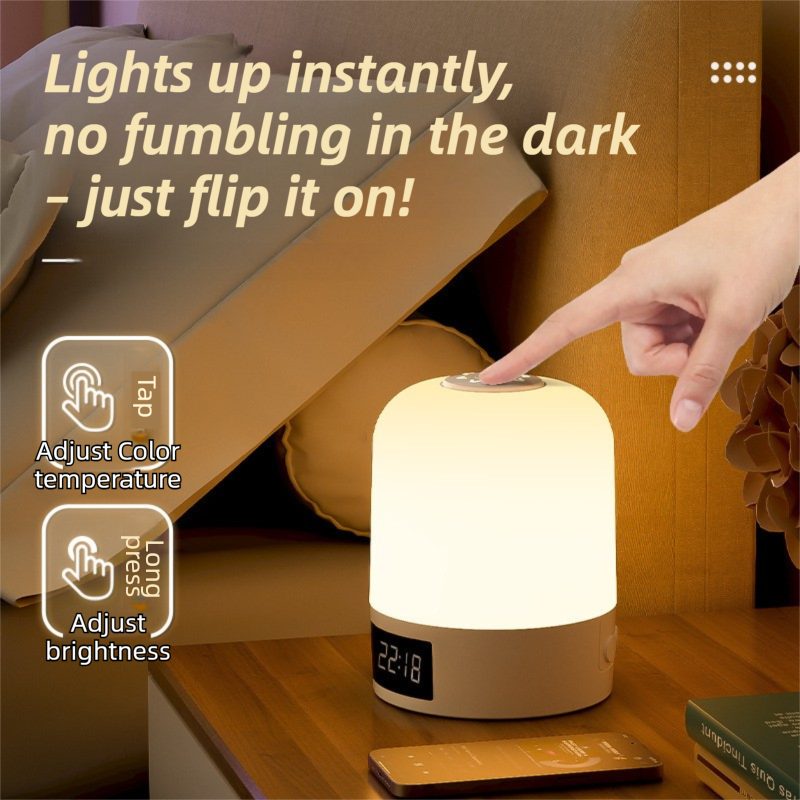 Smart Digital Clock Night Light - Touch Dimmable Bedside Lamp & Sleep Aid for Nursery