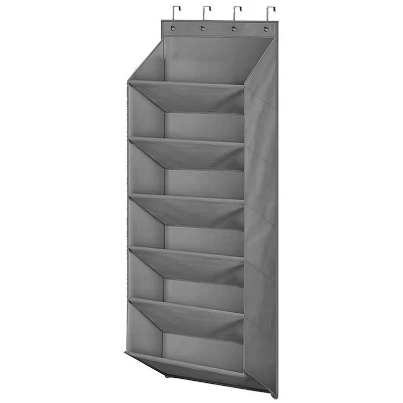 6-Tier Grey Collapsible Over-the-Door Hanging Storage Bag - Space-Saving Shoes & Sundries Wall Holder with Hooks 6-Tier Grey Collapsible Over-the-Door Hanging Storage Bag - Space-Saving Shoes & Sundries Wall Holder with Hooks