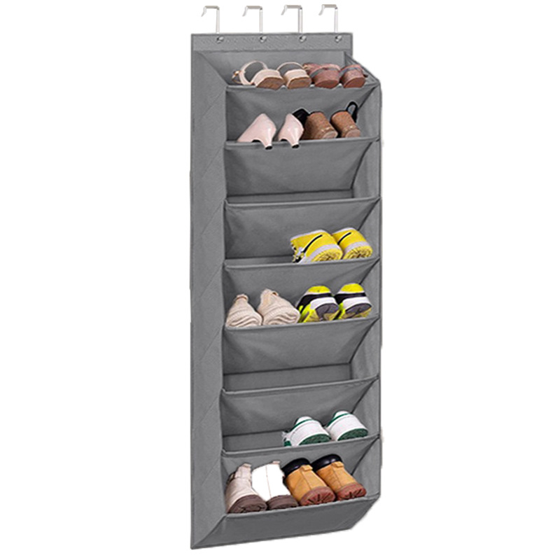 8-Tier Grey Collapsible Over-the-Door Hanging Storage Bag - Space-Saving Shoes & Sundries Wall Holder with Hooks 8-Tier Grey Collapsible Over-the-Door Hanging Storage Bag - Space-Saving Shoes & Sundries Wall Holder with Hooks