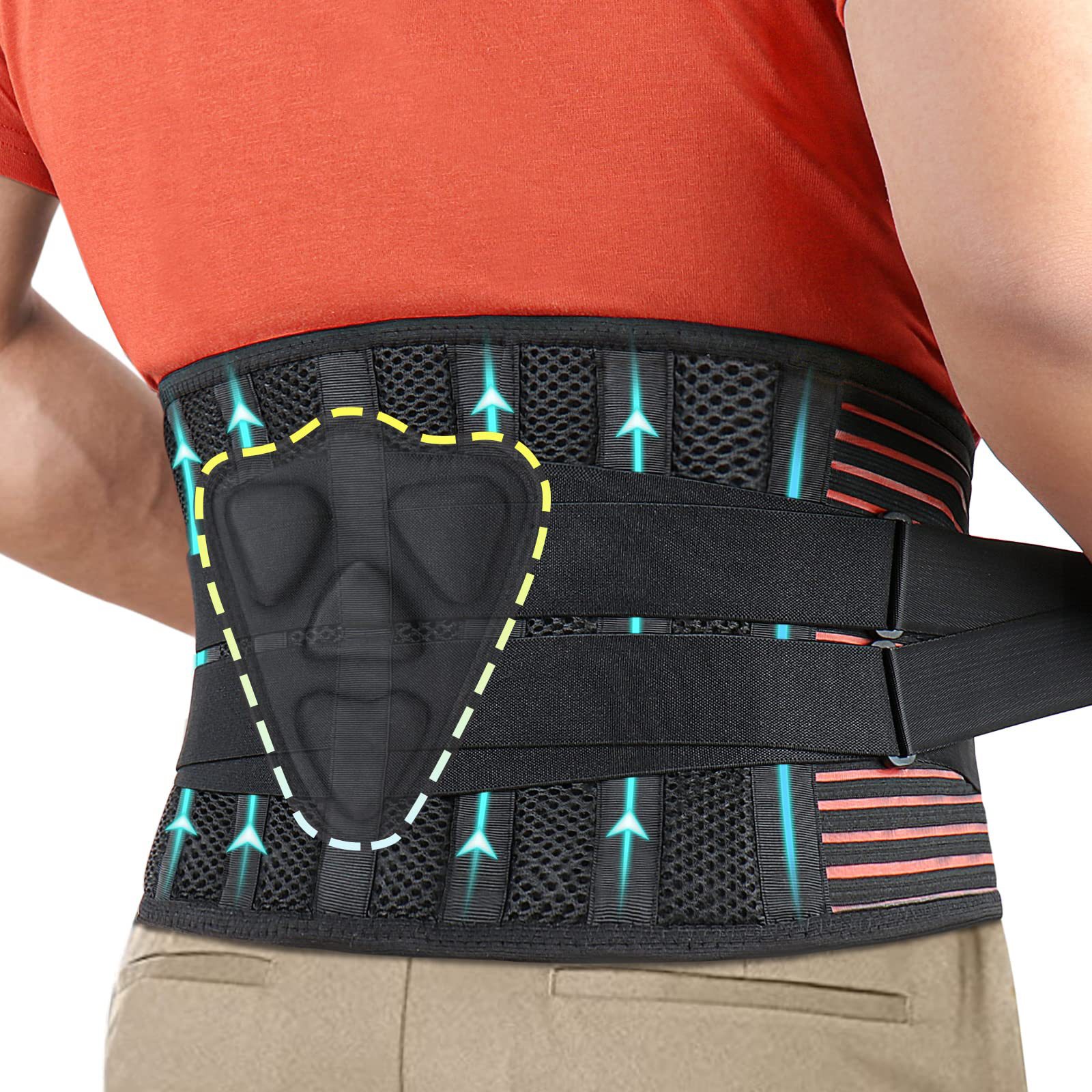 S Size Black Double-Compression Sports Waist Trimmer with 4 Steel Plates and 2 Spring Stays for Strength Training & Back Protection S Size Black Double-Compression Sports Waist Trimmer with 4 Steel Plates and 2 Spring Stays for Strength Training & Back Protection