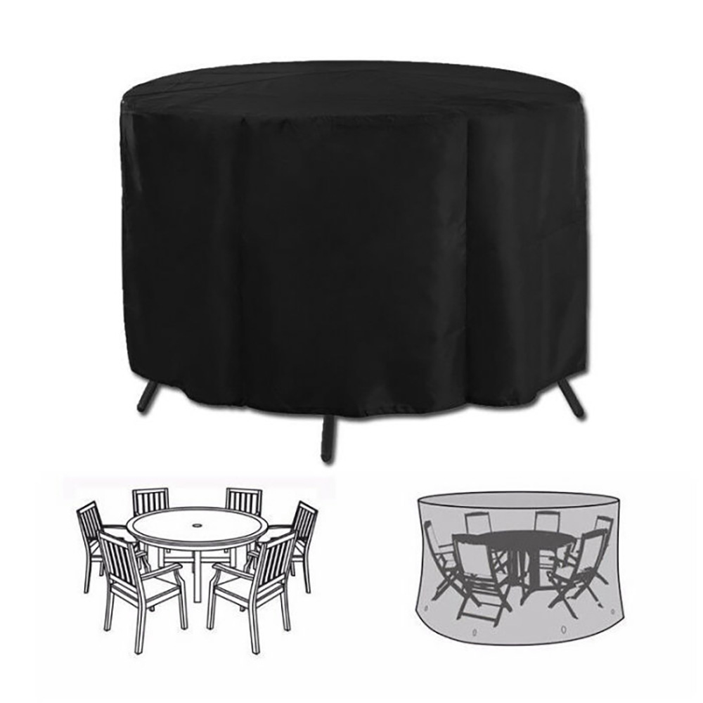 Heavy Duty Oxford Outdoor Furniture Protector Set - Waterproof & Dustproof Round Dining Table(230x110cm) and Lounge Chair Cover(64x64x70x120cm) Bundle