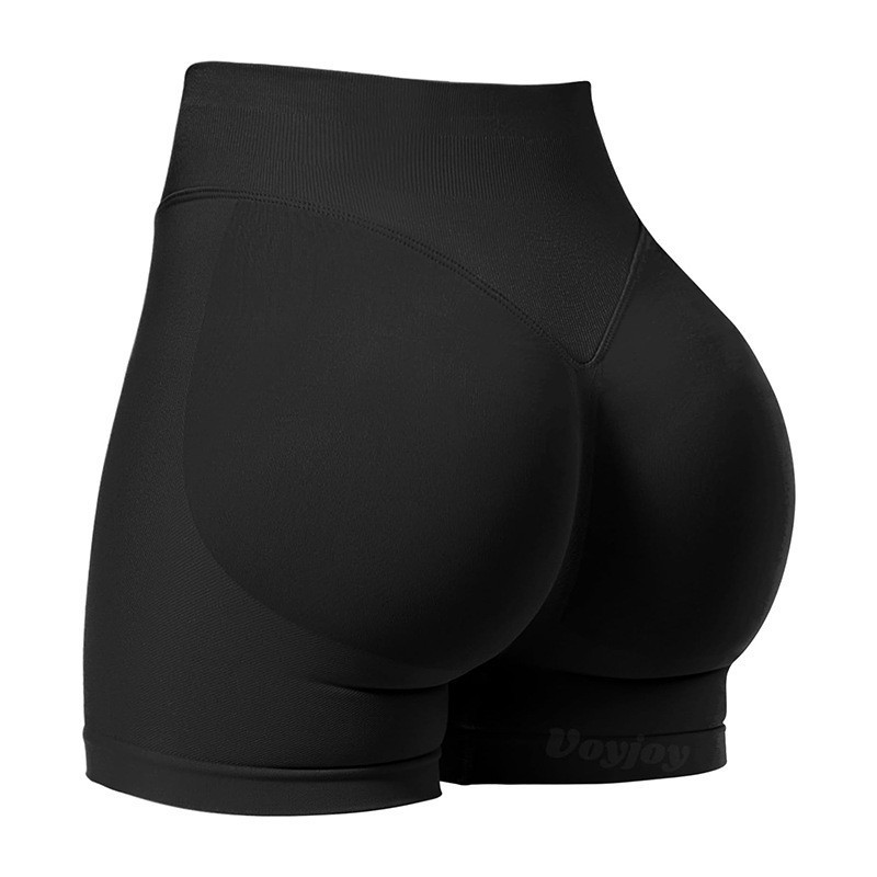 XXL Black High-Elastic Hip Yoga Shorts - Seamless Mid-Intensity Pilates Workout Shorts XXL Black High-Elastic Hip Yoga Shorts - Seamless Mid-Intensity Pilates Workout Shorts