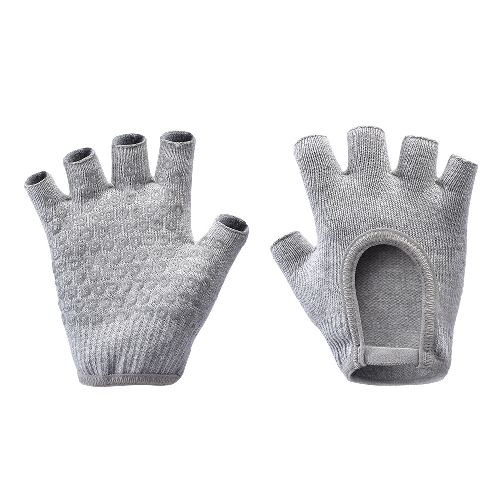 Grey 2-Pack Women%27s Non-Slip Yoga Gloves - Open Back Half Finger Cotton Stretchy Grip Gloves for Aerial Yoga Grey 2-Pack Women%27s Non-Slip Yoga Gloves - Open Back Half Finger Cotton Stretchy Grip Gloves for Aerial Yoga