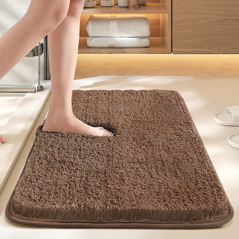 Brown 40*60cm Luxury 3.5cm Shag Bath Mat 